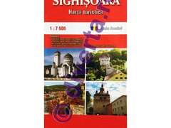 Sighisoara, harta pliata turistica, rutiera, 50x70cm, scara 1:7.500